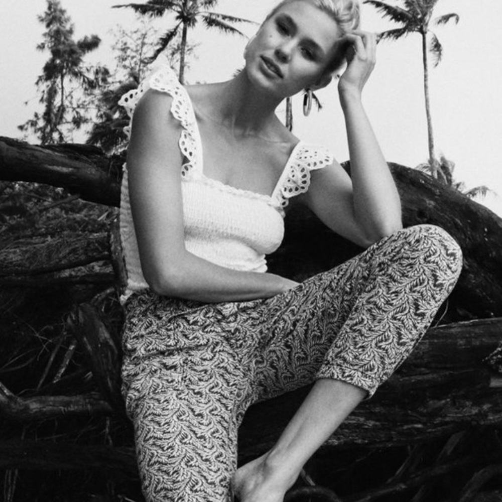 🆕Anthropologie Smocked Eyelette Blouse